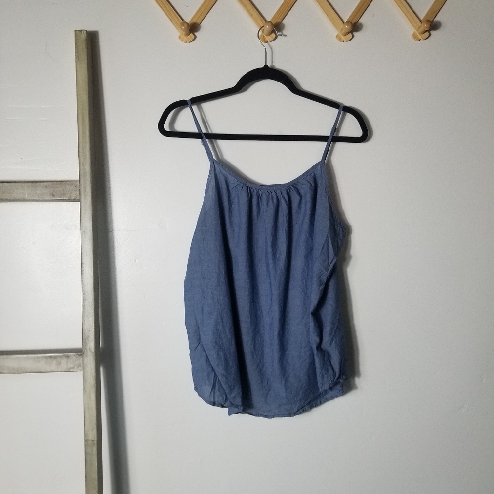 TIME AND TRU WOMEN'S BLUE SPAGHETTI STRAP TOP SIZE LARGE